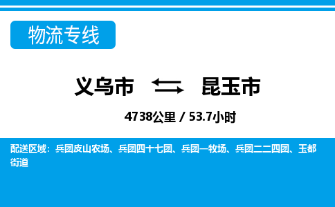 义乌市到昆玉市物流专线-义乌市至昆玉市货运公司