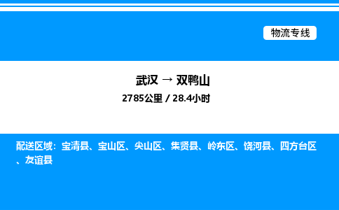 武汉到双鸭山物流专线-武汉至双鸭山货运公司