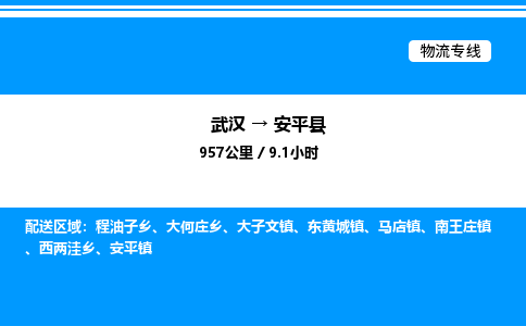 武汉到安平县物流专线-武汉至安平县货运公司