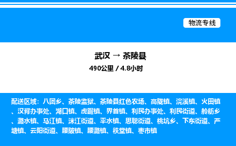 武汉到茶陵县物流专线-武汉至茶陵县货运公司