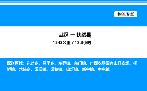 武汉到扶绥县物流专线-武汉至扶绥县货运公司