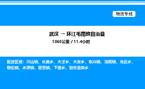 武汉到环江县物流专线-武汉至环江县货运公司