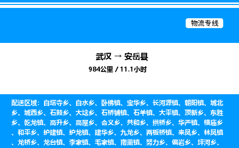 武汉到安岳县物流专线-武汉至安岳县货运公司