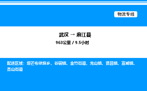 武汉到麻江县物流专线-武汉至麻江县货运公司