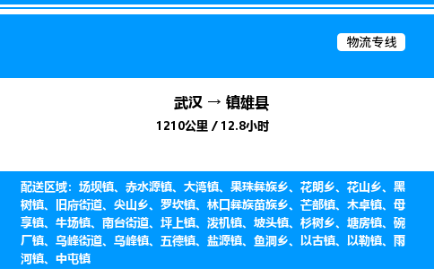 武汉到镇雄县物流专线-武汉至镇雄县货运公司