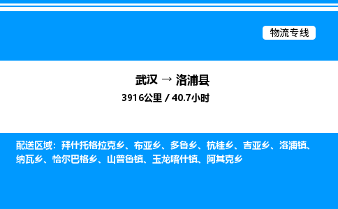 武汉到洛浦县物流专线-武汉至洛浦县货运公司