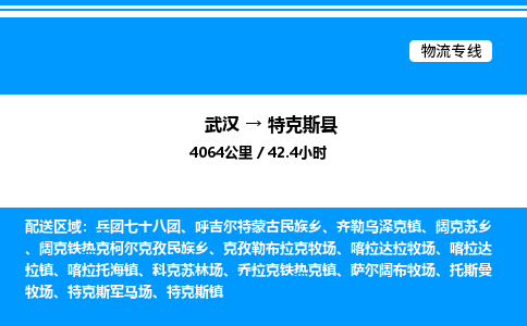 武汉到特克斯县物流专线-武汉至特克斯县货运公司